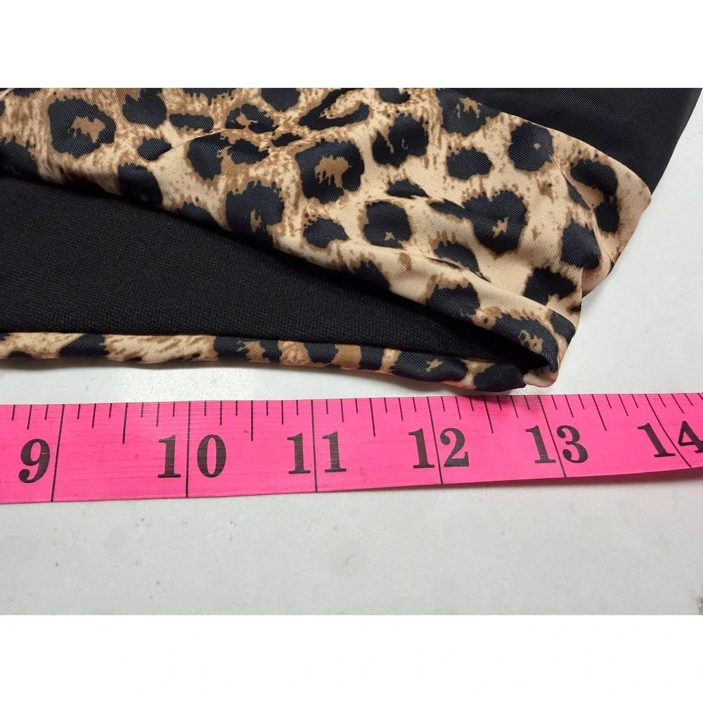 AIMAGE Womens‎ Leopard Print High Waisted Bikini Set Brown Black Size M NWT